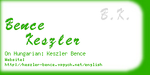 bence keszler business card